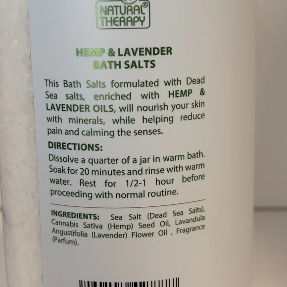 Natural Therapy Hemp & Lavender Bath Salts 37oz – Relaxing Aromatherapy 2-Pack - Picture 3 of 4